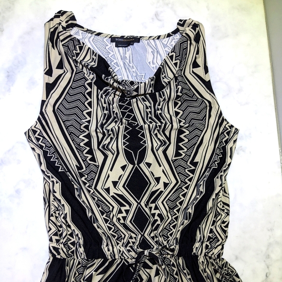 Boho Sundress / BCBG Midi / Cowl Neck Dress - Picture 3 of 10